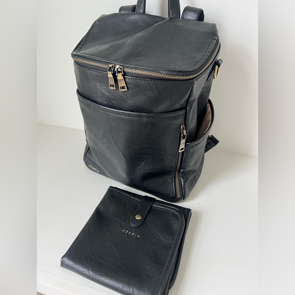 Azaria La Mére Original Diaper Bag (Black) with Changing Pad